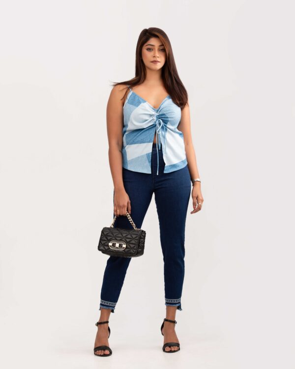 Jegging High waist Hem Embroidery Ankle