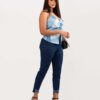 Jegging High waist Hem Embroidery Ankle